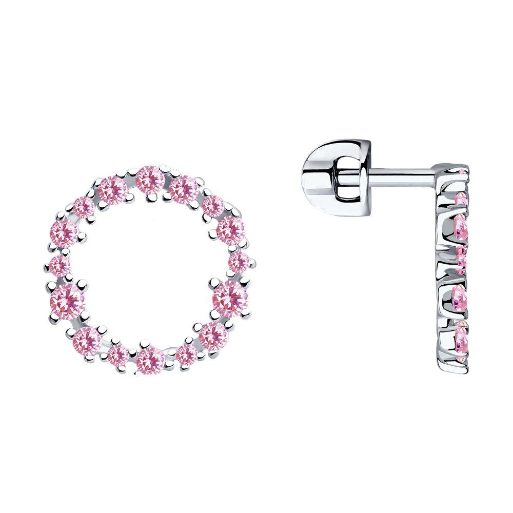 Серьги из серебра с фианитами - видео на модели