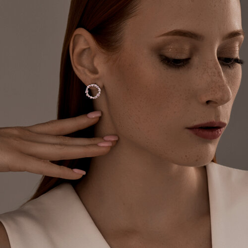 Серьги из серебра с фианитами из серебро — вид 4