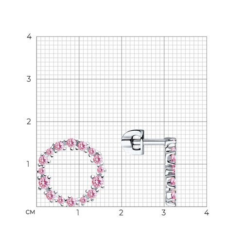 Серьги из серебра с фианитами из серебро — вид 5