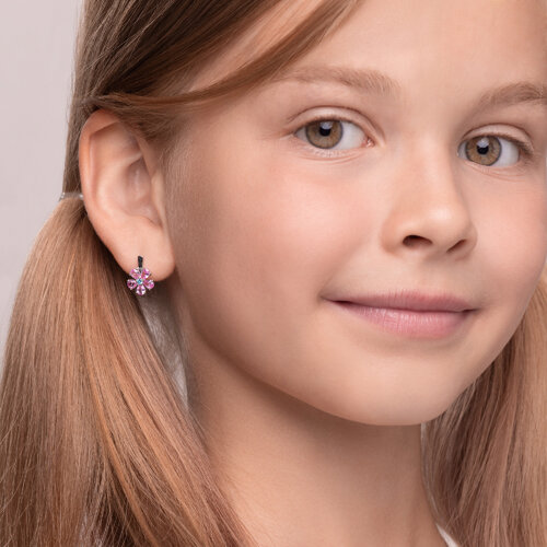 Серьги из серебра с фианитами из серебро — вид 2