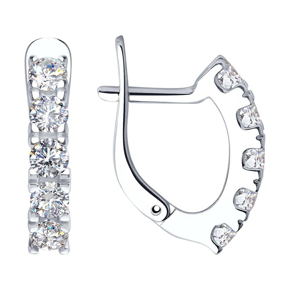 Серьги из серебра с фианитами - видео на модели