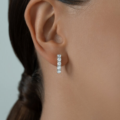 Серьги из серебра с фианитами из серебро — вид 3