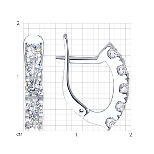 Серьги из серебра с фианитами из серебро — вид 5