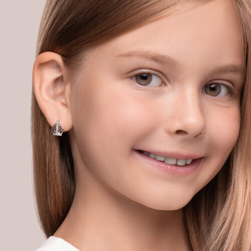 Серьги из серебра с фианитами из серебро — вид 2