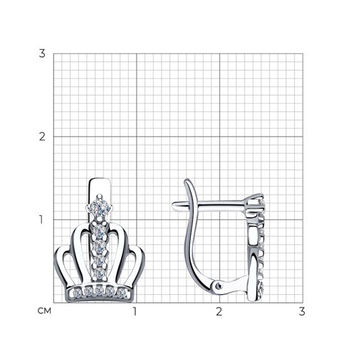 Серьги из серебра с фианитами из серебро — вид 3