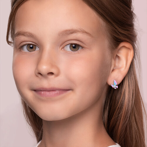 Серьги из серебра с эмалью и фианитами из серебро — вид 3