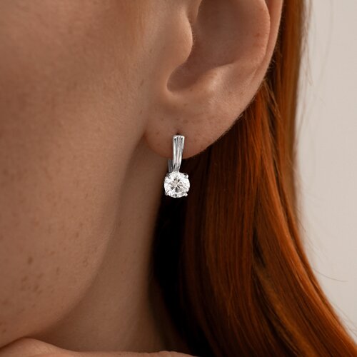 Серьги из серебра с фианитами из серебро — вид 4