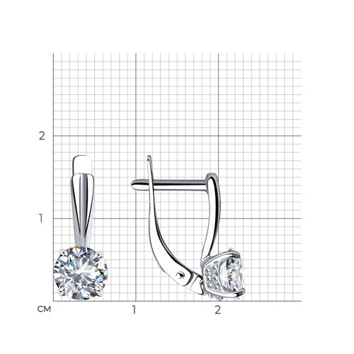 Серьги из серебра с фианитами из серебро — вид 5