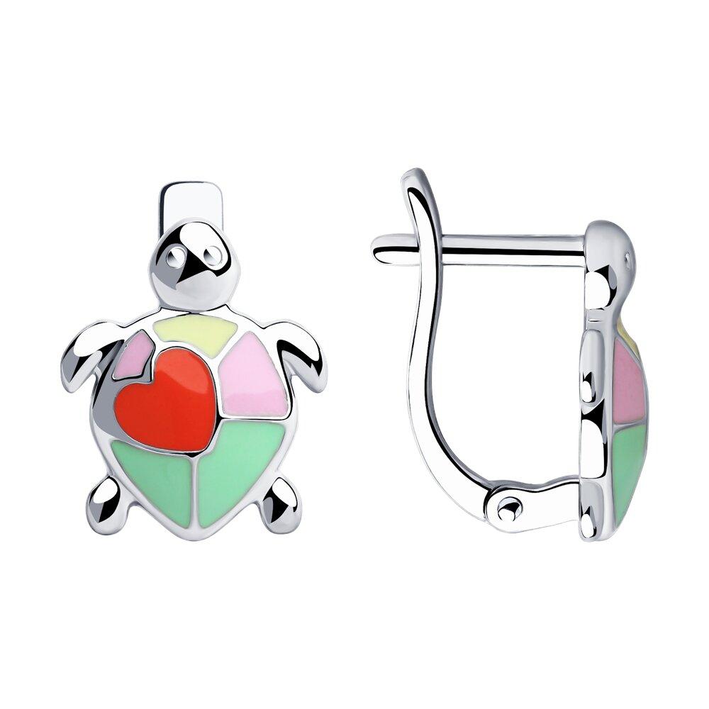 Серьги из серебра с эмалью - видео на модели