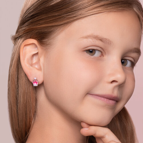 Серьги из серебра с эмалью и фианитами из серебро — вид 3