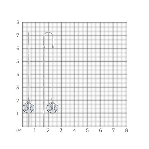 Серьги из серебра с фианитами из серебро — вид 4