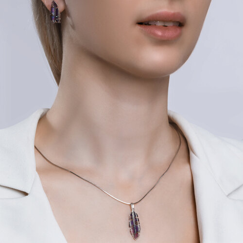 Серьги из серебра с эмалью из серебро — вид 3