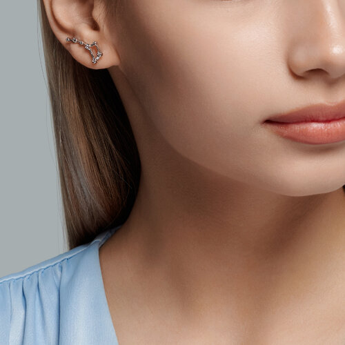 Серьги из серебра с фианитами из серебро — вид 2