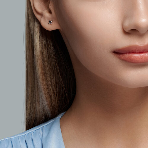 Серьги из серебра с фианитами из серебро — вид 3