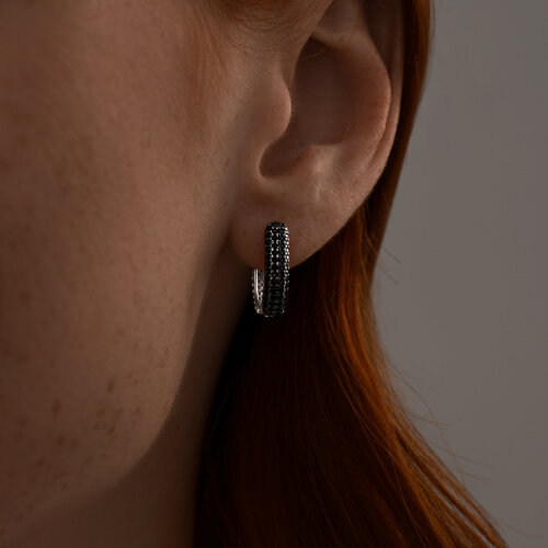 Серьги из серебра с фианитами из серебро — вид 2