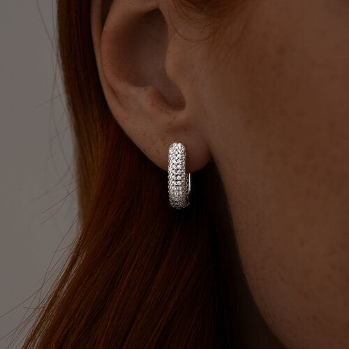 Серьги из серебра с фианитами из серебро — вид 3