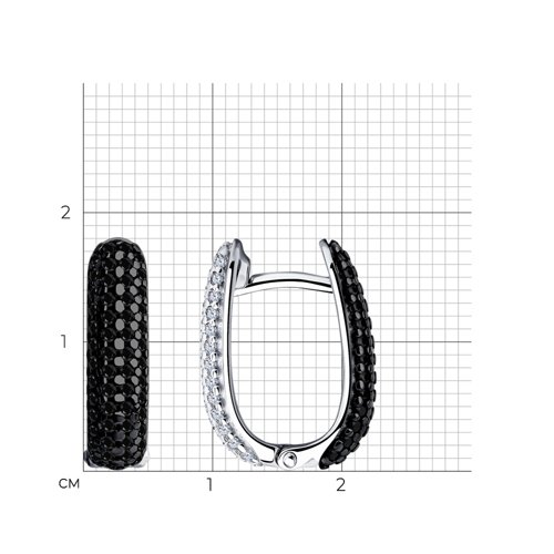 Серьги из серебра с фианитами из серебро — вид 4