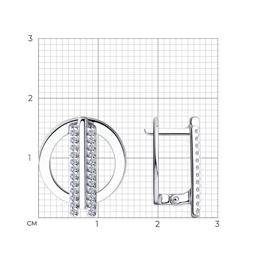 Серьги из серебра с фианитами из серебро — вид 5