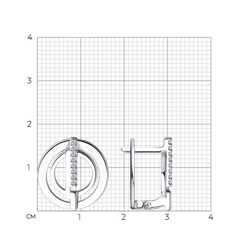 Серьги из серебра с фианитами из серебро — вид 3