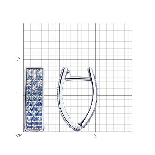 Серьги из серебра с фианитами из серебро — вид 2