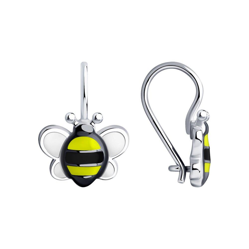 Серьги из серебра с эмалью - видео на модели