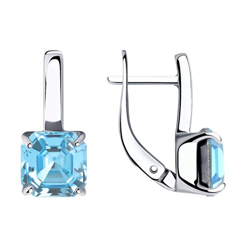 Серьги из серебра с кристаллами - видео на модели