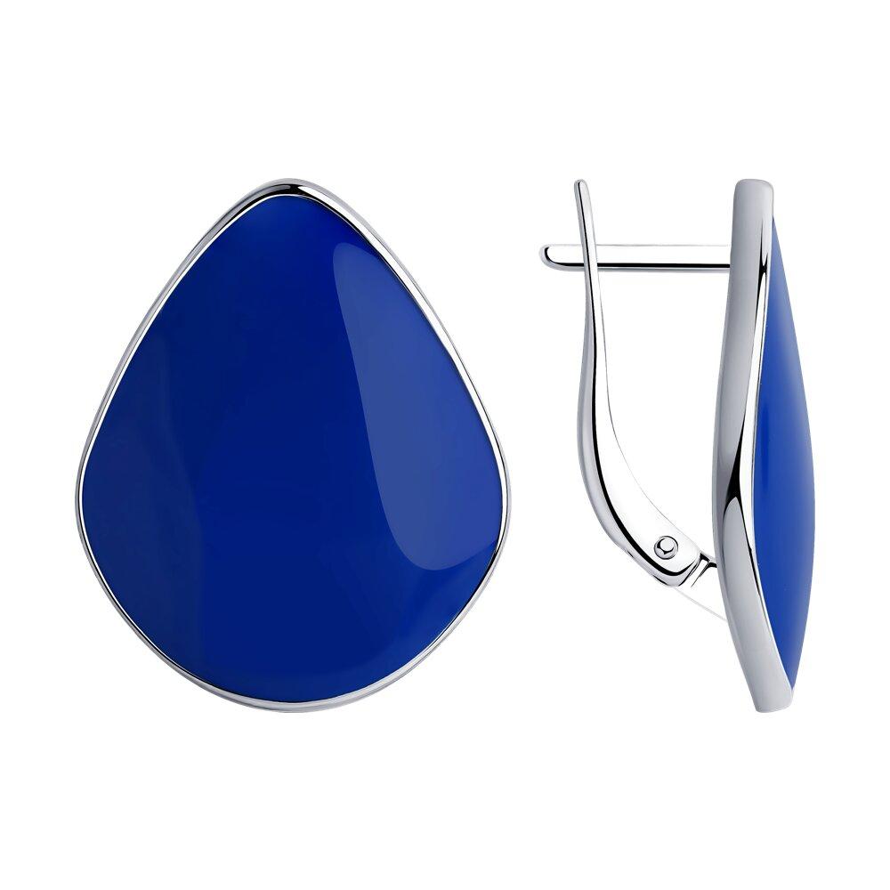 Серьги из серебра с эмалью из серебро