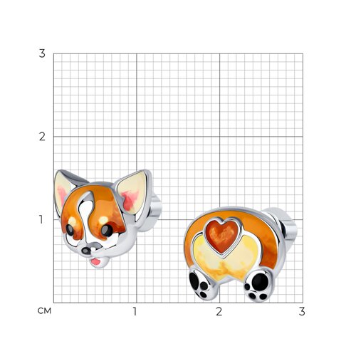 Серьги из серебра с эмалью из серебро — вид 6