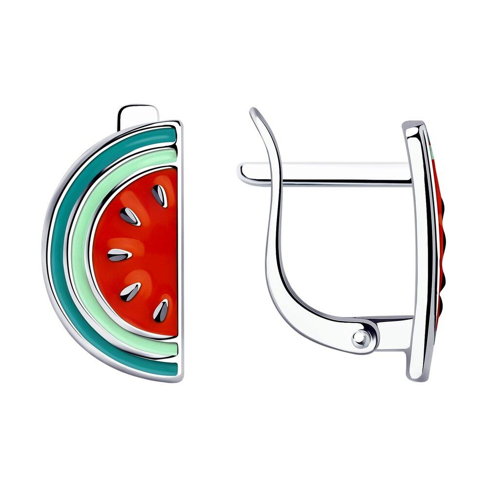 Серьги из серебра с эмалью из серебро