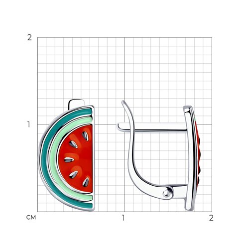 Серьги из серебра с эмалью из серебро — вид 3
