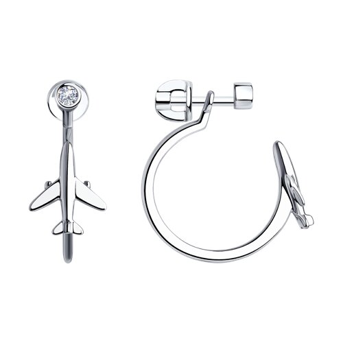 Серьги из серебра с фианитами