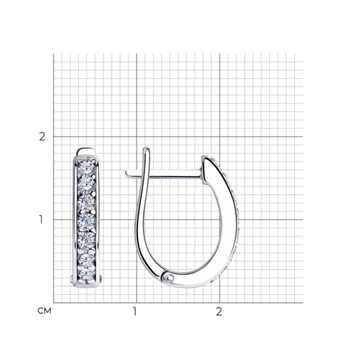 Серьги из серебра с фианитами из серебро — вид 4