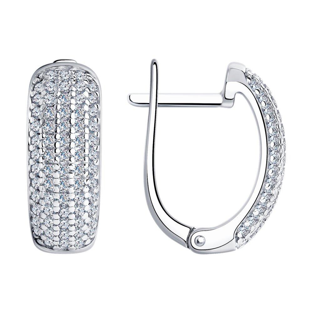 Серьги из серебра с фианитами - видео на модели