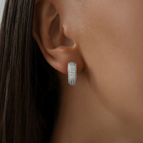 Серьги из серебра с фианитами из серебро — вид 2