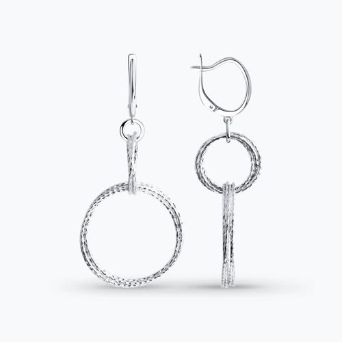 Серьги из серебра с алмазной гранью - видео на модели