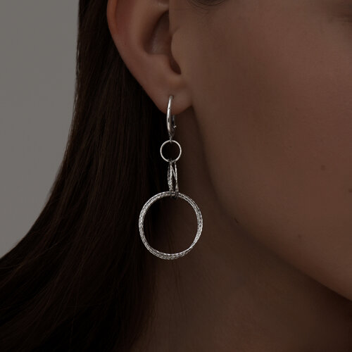 Серьги из серебра с алмазной гранью из серебро — вид 2