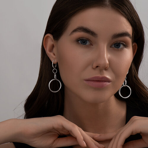 Серьги из серебра с алмазной гранью из серебро — вид 3