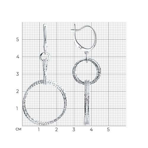 Серьги из серебра с алмазной гранью из серебро — вид 4
