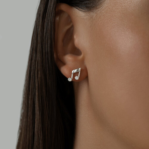 Серьги из серебра с фианитами из серебро — вид 2