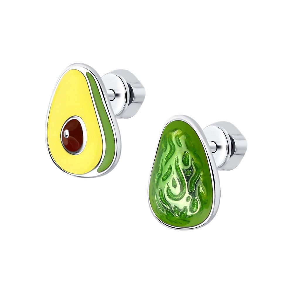 Серьги из серебра с эмалью - видео на модели