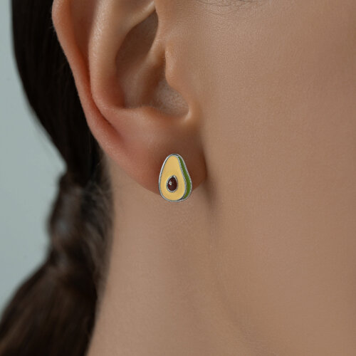 Серьги из серебра с эмалью из серебро — вид 3