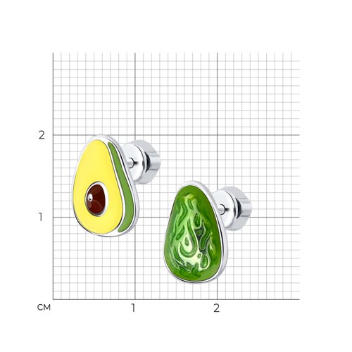 Серьги из серебра с эмалью из серебро — вид 5