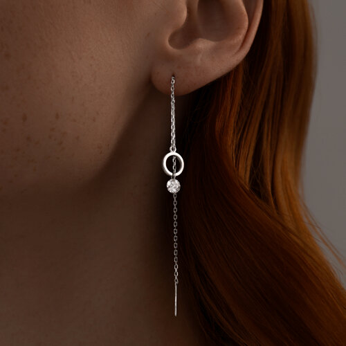 Серьги из серебра с фианитами из серебро — вид 3