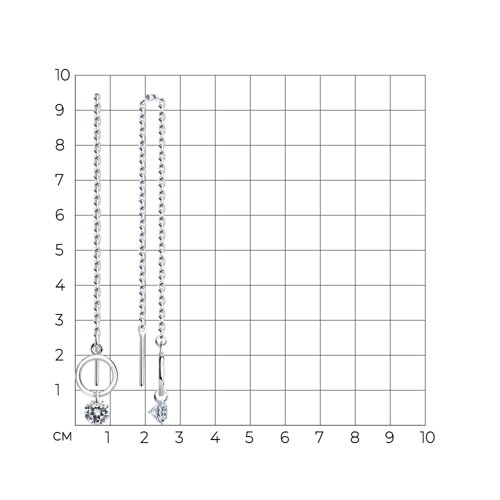 Серьги из серебра с фианитами из серебро — вид 4