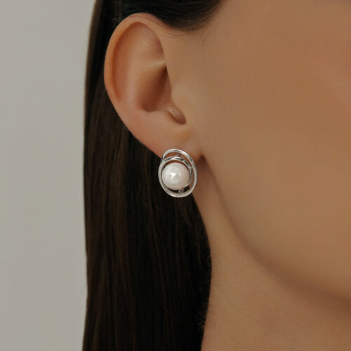 Серьги из серебра с жемчугом из серебро — вид 2