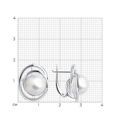 Серьги из серебра с жемчугом из серебро — вид 4