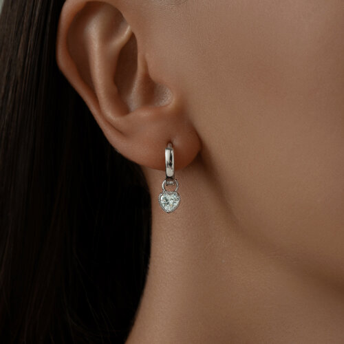 Серьги из серебра с фианитами из серебро — вид 2