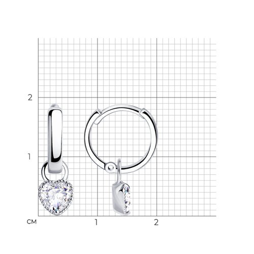 Серьги из серебра с фианитами из серебро — вид 4