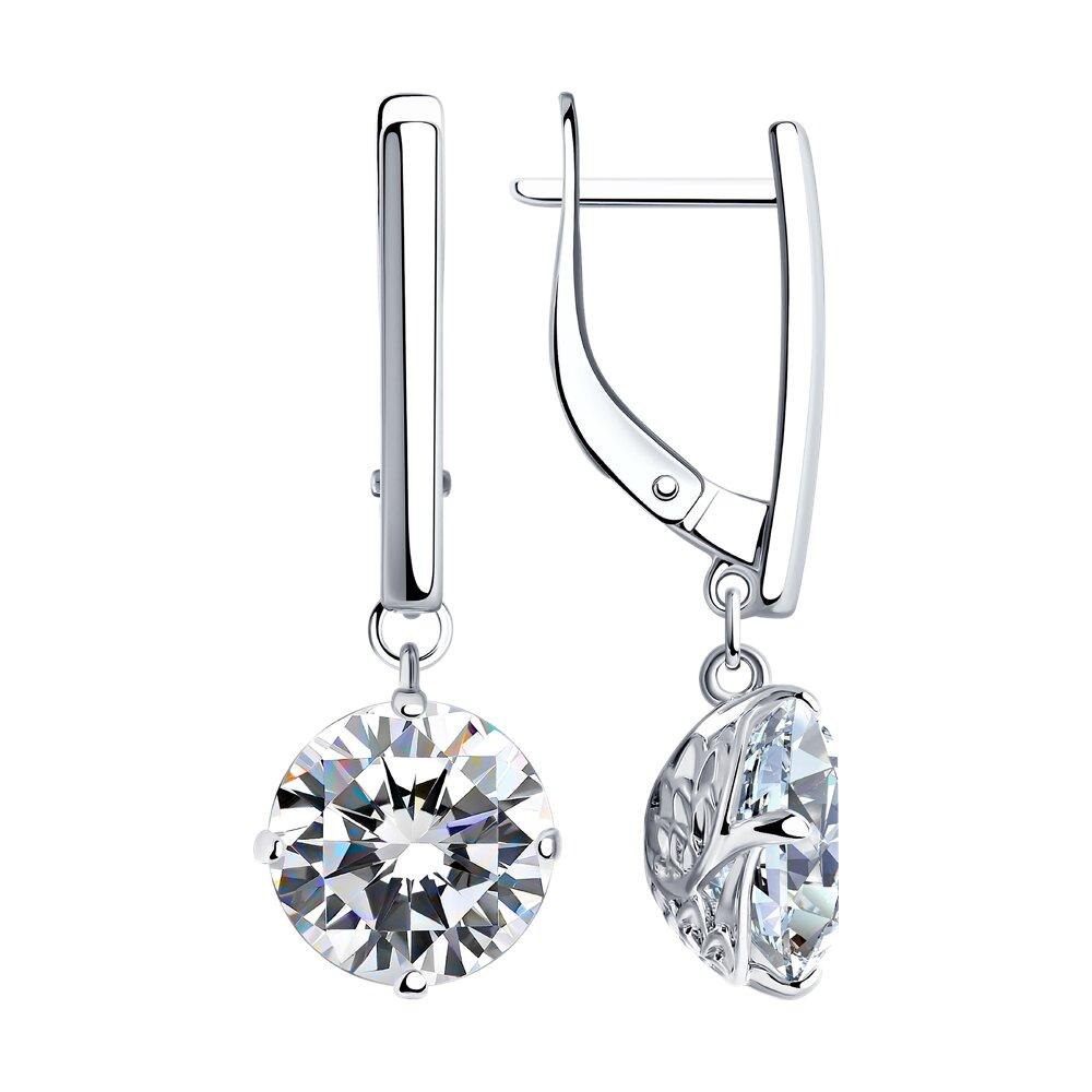 Серьги из серебра с фианитами - видео на модели