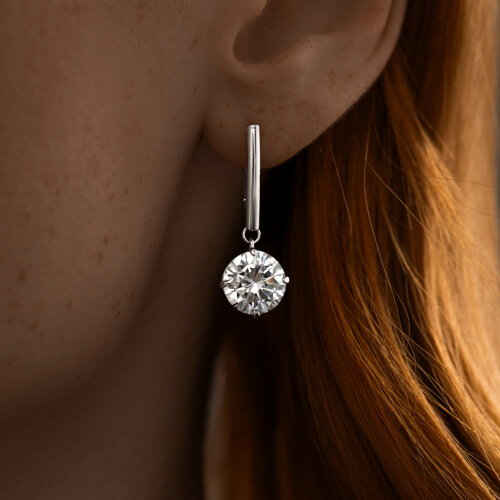 Серьги из серебра с фианитами из серебро — вид 3